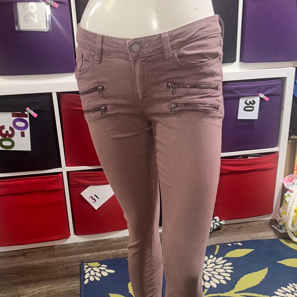 Paige EDGEMONT Skinny Jeans with Zipper Accents size 30
